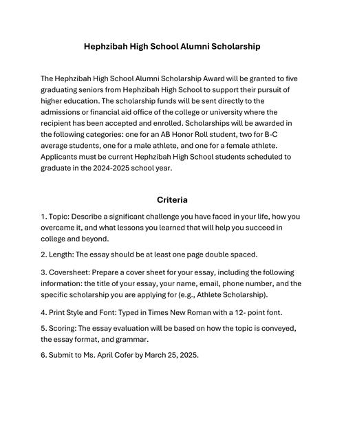 Alumni Scholarship